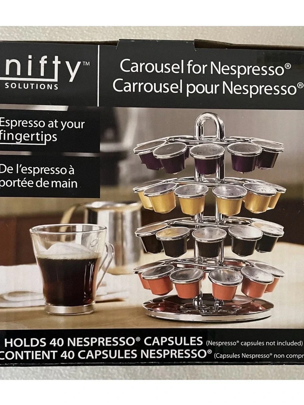 Nifty Solutions Chrome Coffee Capsule Carousel - Silver